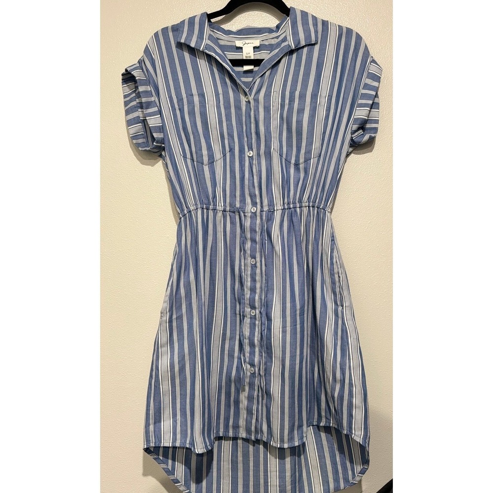Japna Highlow blue and white stripped dress